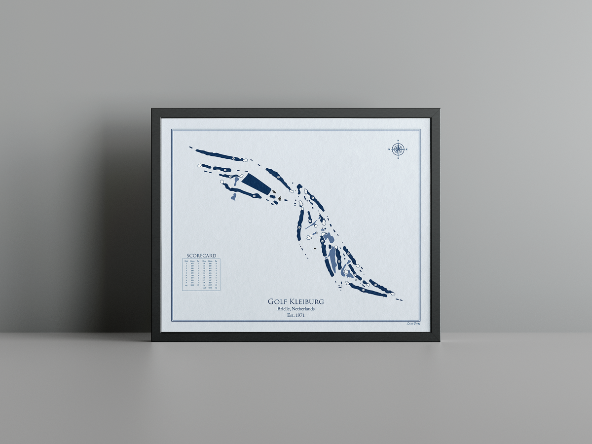Golfclub Kleiburg golf course print, blue frame