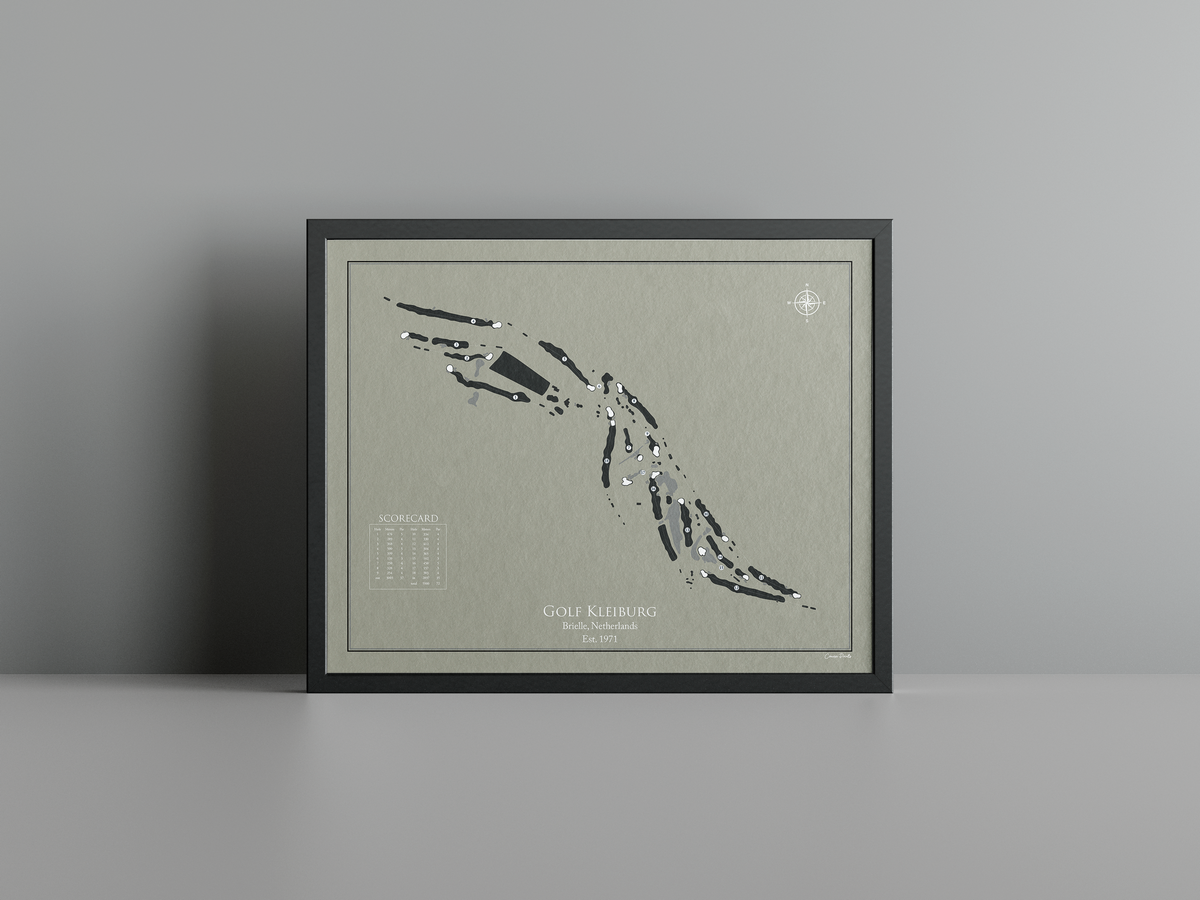 Golfclub Kleiburg golf course print, brown frame