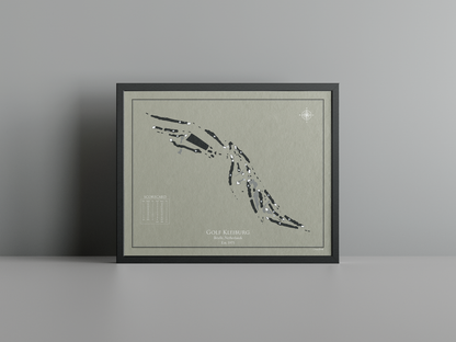 Golfclub Kleiburg golf course print, brown frame