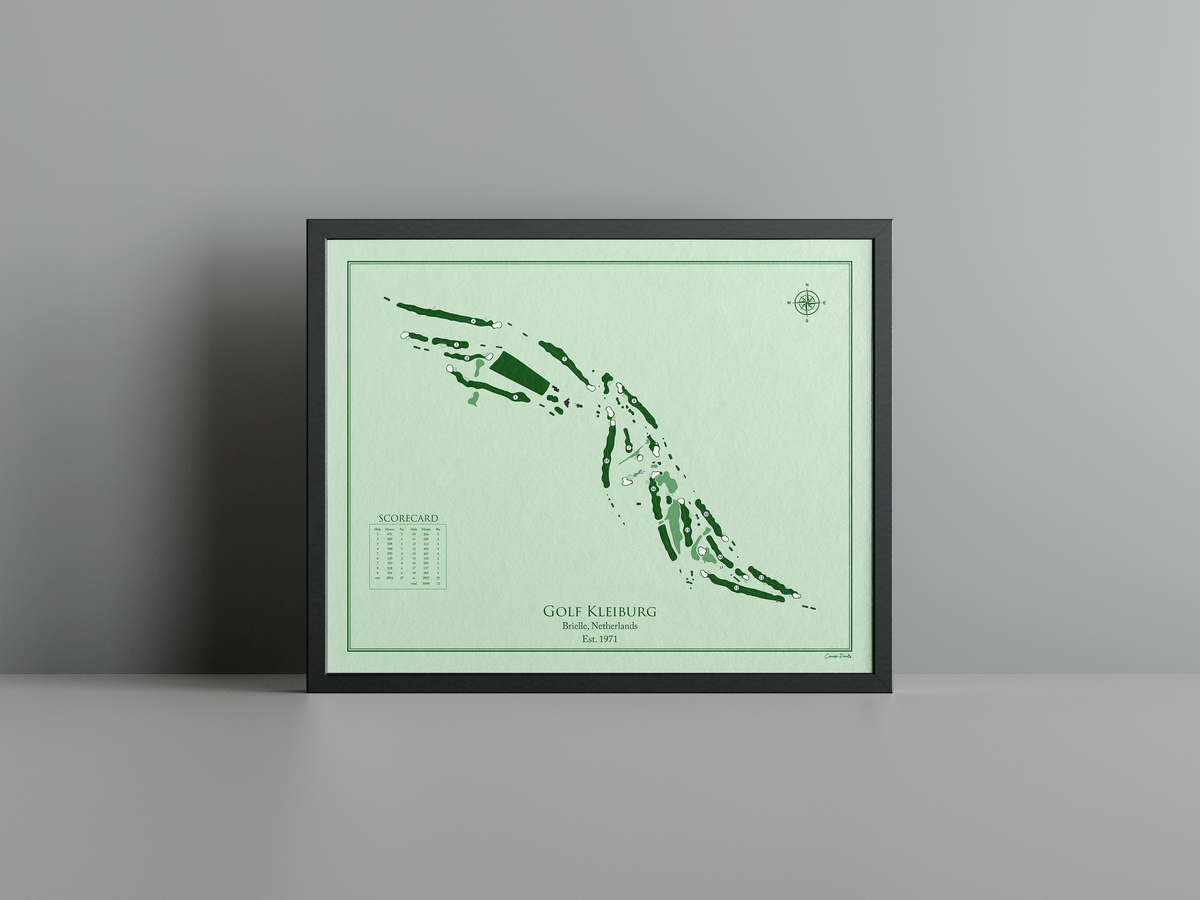 Golfclub Kleiburg golf course print, green frame