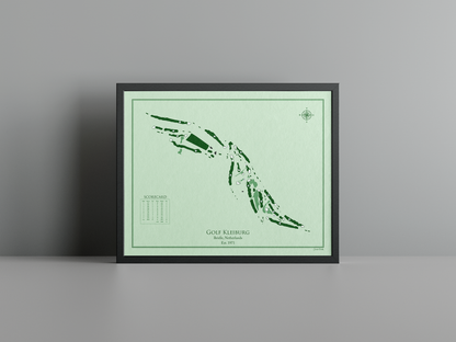 Golfclub Kleiburg golf course print, green frame