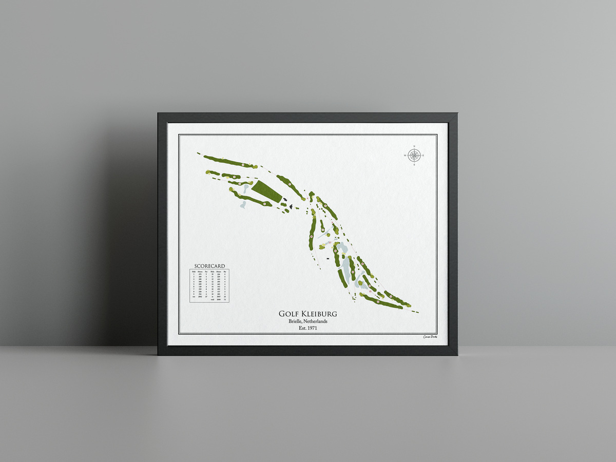 Golfclub Kleiburg golf course print, white frame