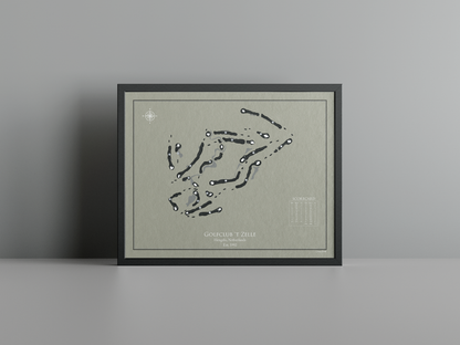 Golfclub 't Zelle golf course print, brown frame