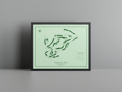 Golfclub 't Zelle golf course print, green frame