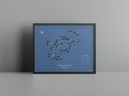 Golfclub 't Zelle golf course print, navy frame