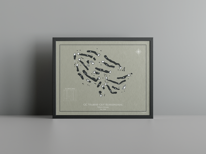 Golfclub Velbert golf course print, brown frame