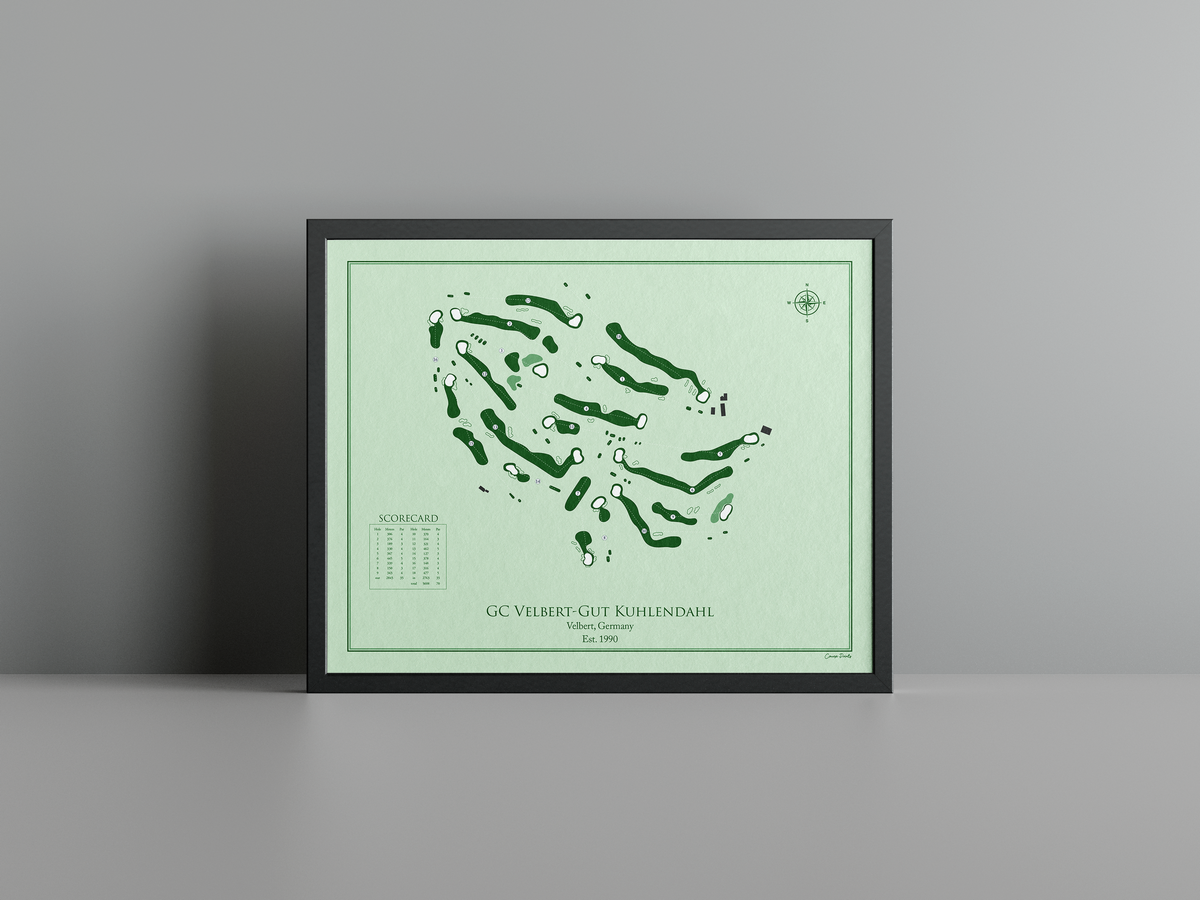 Golfclub Velbert golf course print, green frame