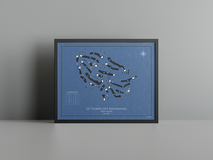 Golfclub Velbert golf course print, navy frame
