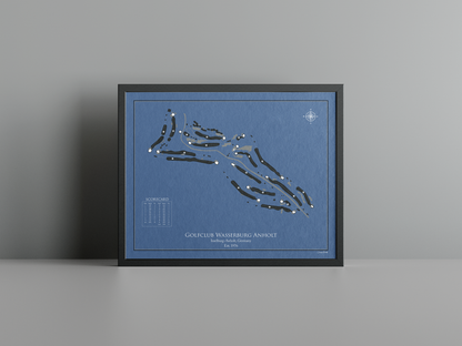 Golfclub Wasserburg Anholt golf course print, navy frame