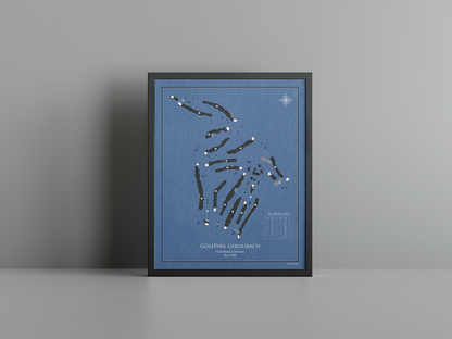 Golfpark Gerolsbach golf course print, navy frame