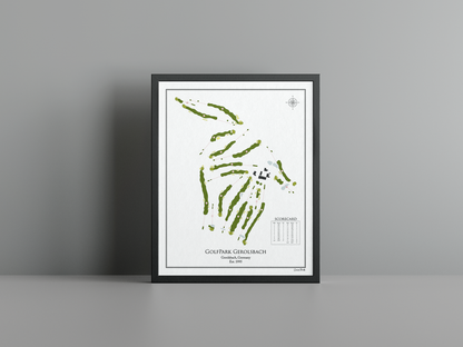 Golfpark Gerolsbach golf course print, white frame