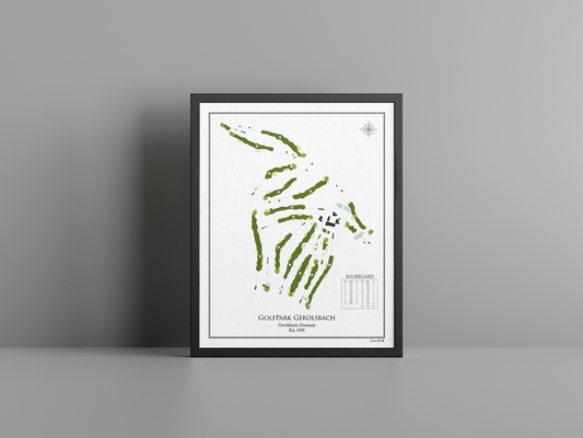 Golfpark Gerolsbach golf course print, white frame