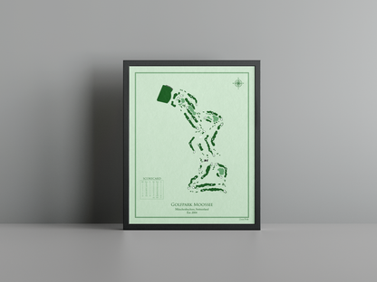 Golfpark Moossee golf course print, green frame