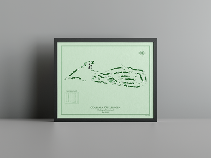Golfpark Otelfingen golf course print, green frame