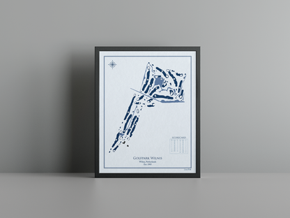 Golfpark Wilnis golf course print, blue frame