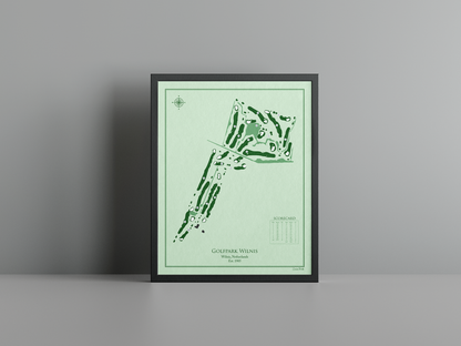 Golfpark Wilnis golf course print, green frame