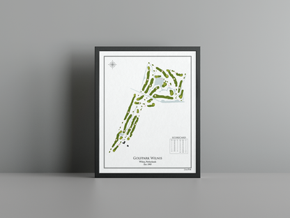Golfpark Wilnis golf course print, white frame