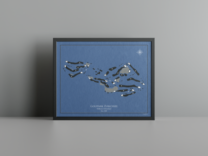 Golfpark Zurichsee golf course print, navy frame