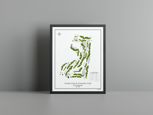 Goyer Golf & Country Club golf course print, white frame