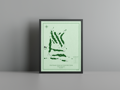 Hattemse Golf & Country Club golf course print, green frame