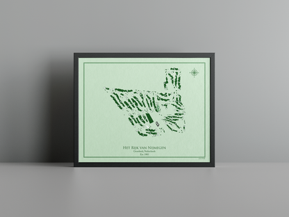 Het Rijk van Nijmegen golf course print, green frame
