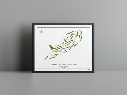 Het Rijk van Nunspeet golf course print, white frame