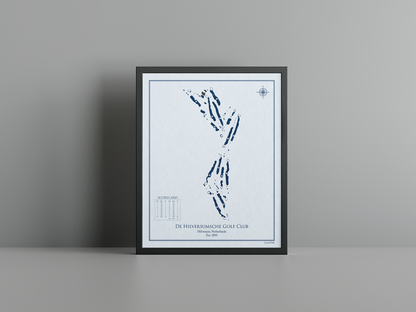 Hilversumsche Golf Club golf course print, blue frame