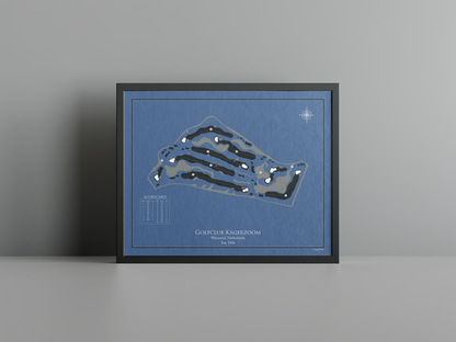 Kagerzoom Golf Club golf course print, navy frame