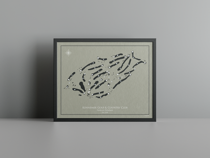 Kennemer Golf & Country Club golf course print, brown frame