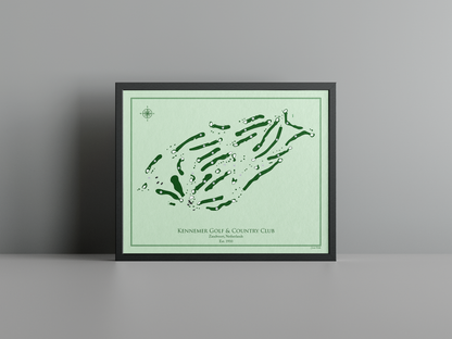 Kennemer Golf & Country Club golf course print, green frame
