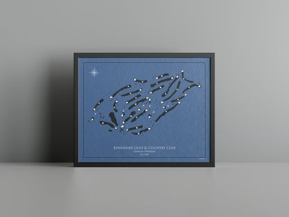 Kennemer Golf & Country Club golf course print, navy frame