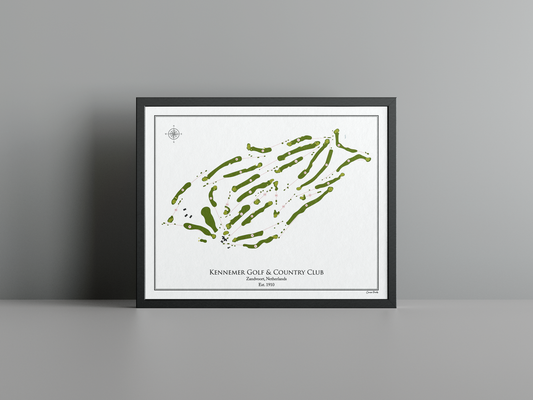 Kennemer Golf & Country Club golf course print, white frame