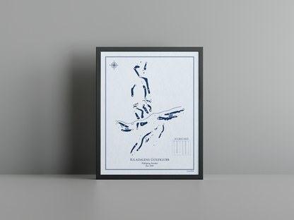 Kiladalens Golfklubb golf course print, blue frame