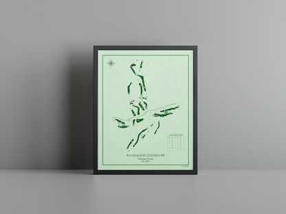 Kiladalens Golfklubb golf course print, green frame