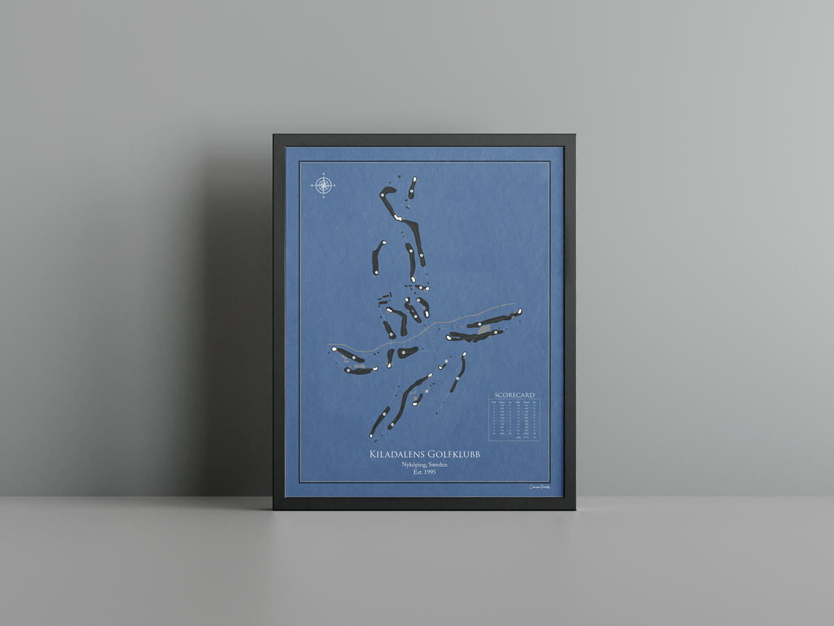 Kiladalens Golfklubb golf course print, navy frame