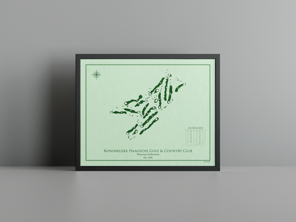 Koninklijke Haagsche Golf & Country Club golf course print, green frame