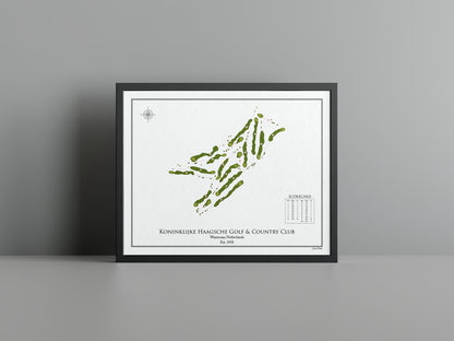 Koninklijke Haagsche Golf & Country Club golf course print, white frame