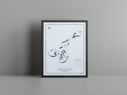Küssnacht am Rigi golf course print, blue frame