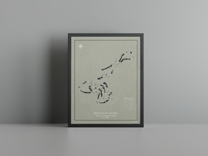 Küssnacht am Rigi golf course print, brown frame