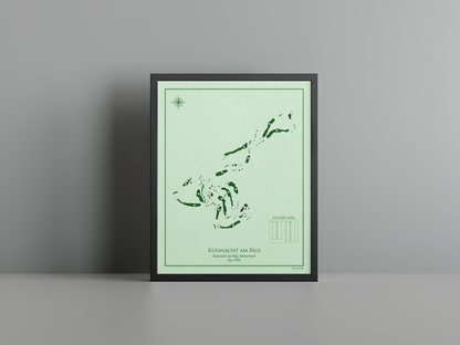 Küssnacht am Rigi golf course print, green frame