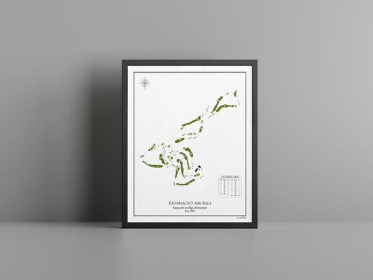 Küssnacht am Rigi golf course print, white frame