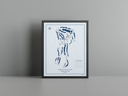 Kyburg Golf Club golf course print, blue frame