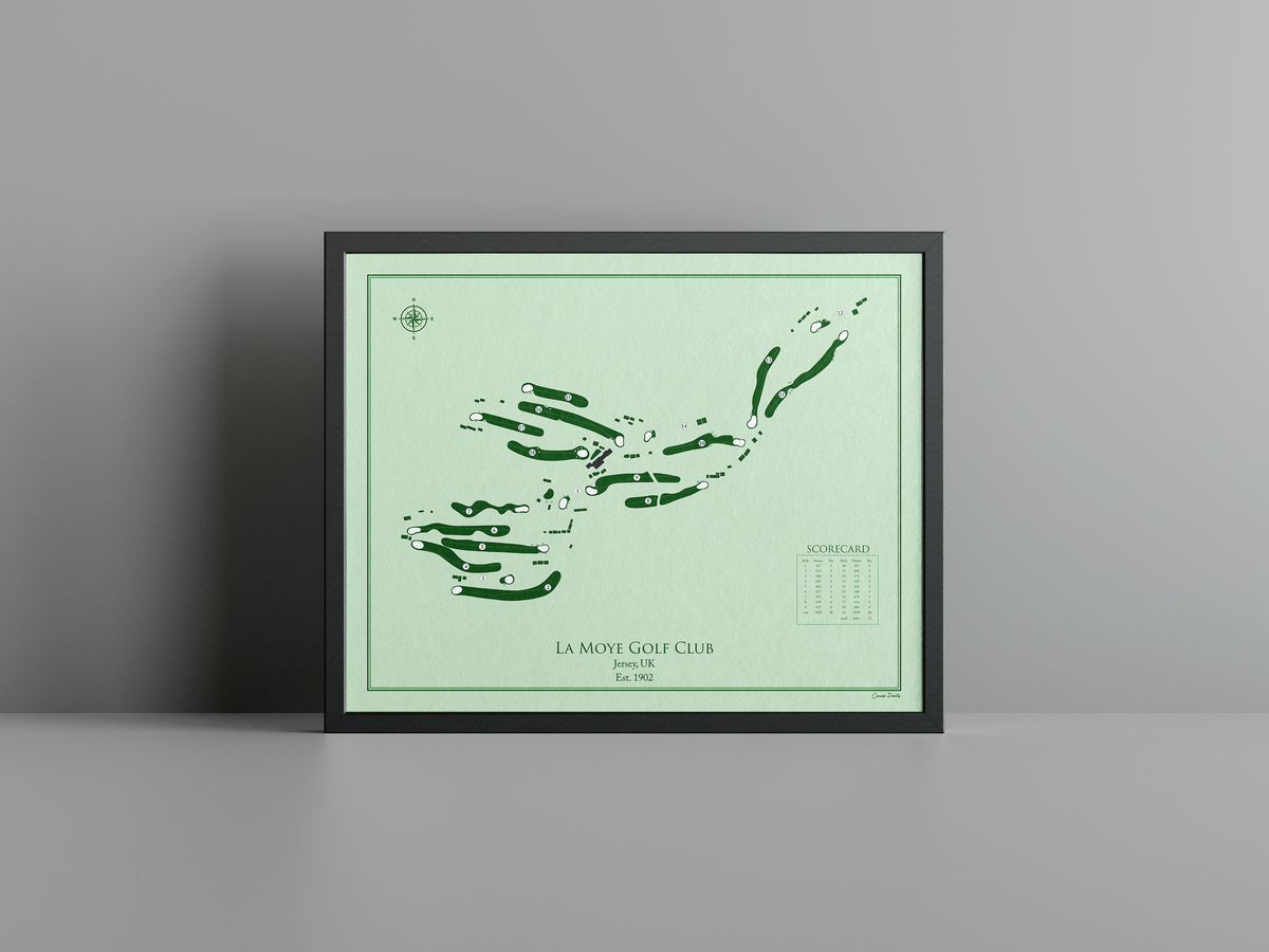 La Moye Golf Club golf course print, green frame