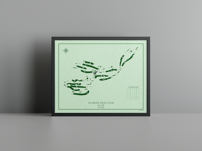 La Moye Golf Club golf course print, green frame