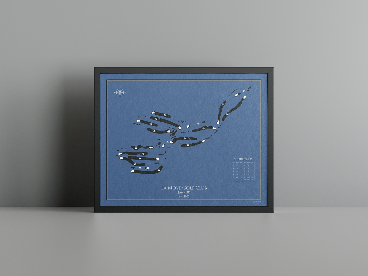 La Moye Golf Club golf course print, navy frame