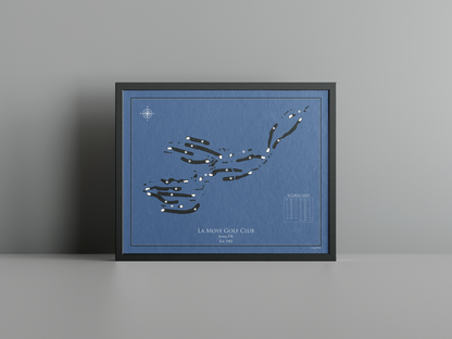 La Moye Golf Club golf course print, navy frame