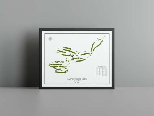 La Moye Golf Club golf course print, white frame