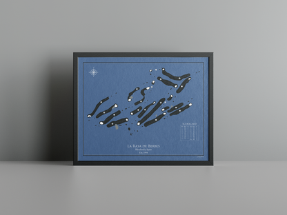 La Rasa de Berbes golf course print, navy frame