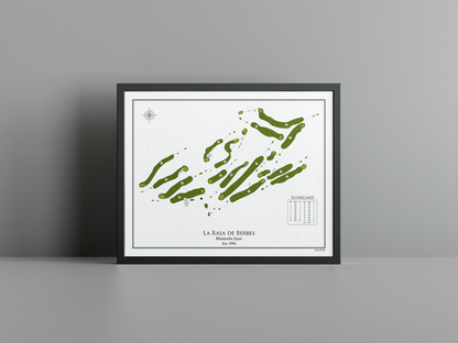 La Rasa de Berbes golf course print, white frame