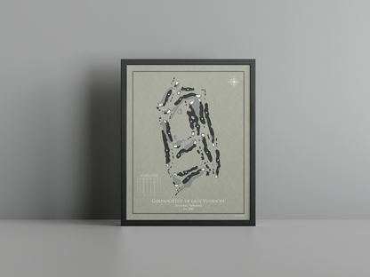 Lage Vuursche Golf Club golf course print, brown frame